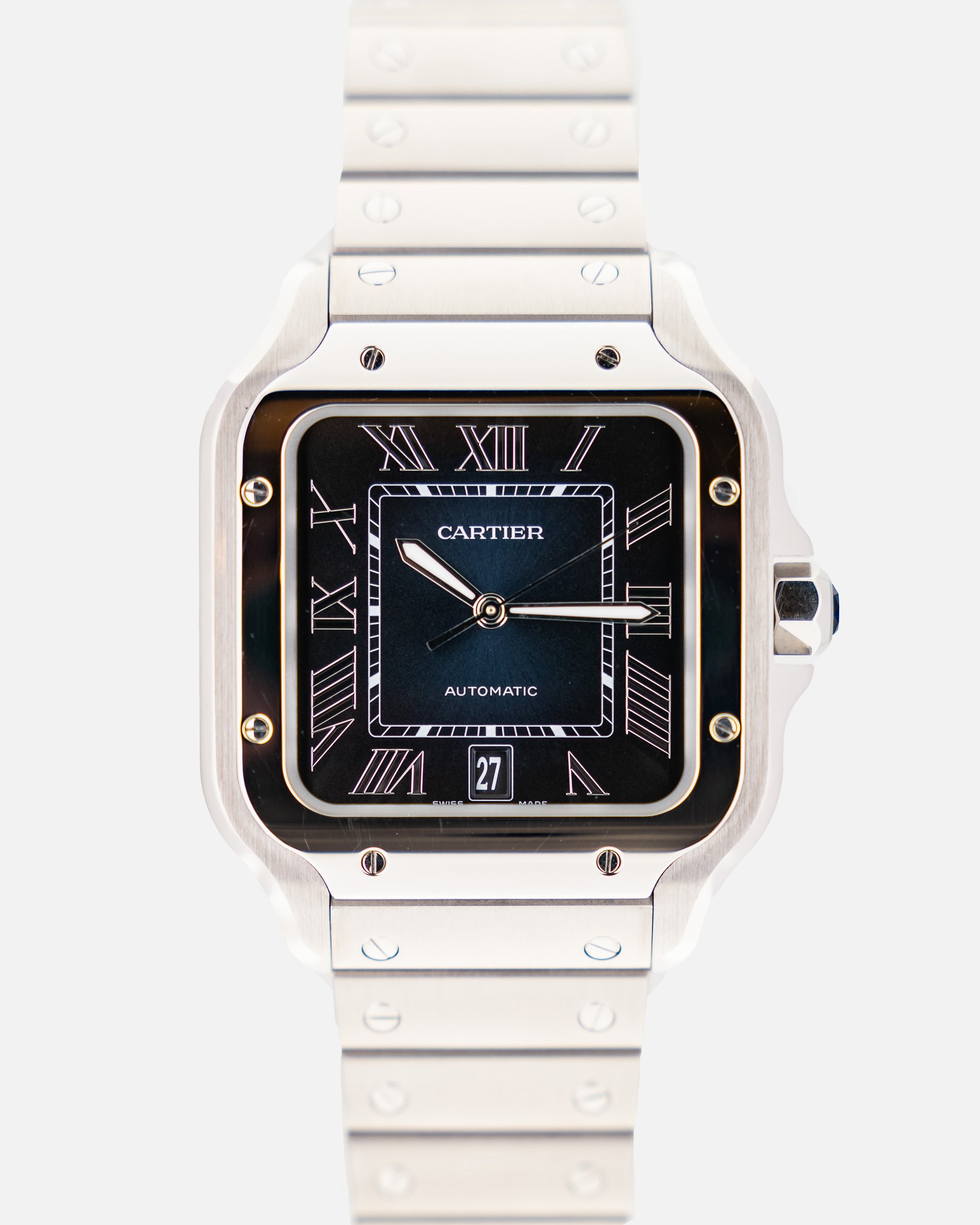 Santos Large Blue Dial Stainless